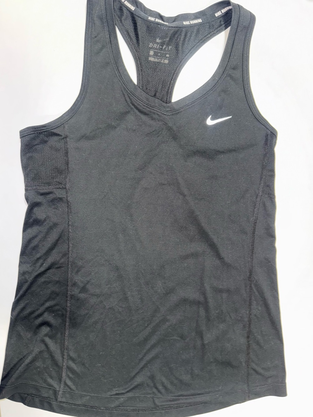 Nike Black Racerback Dri-FIT Tank with White Swoosh